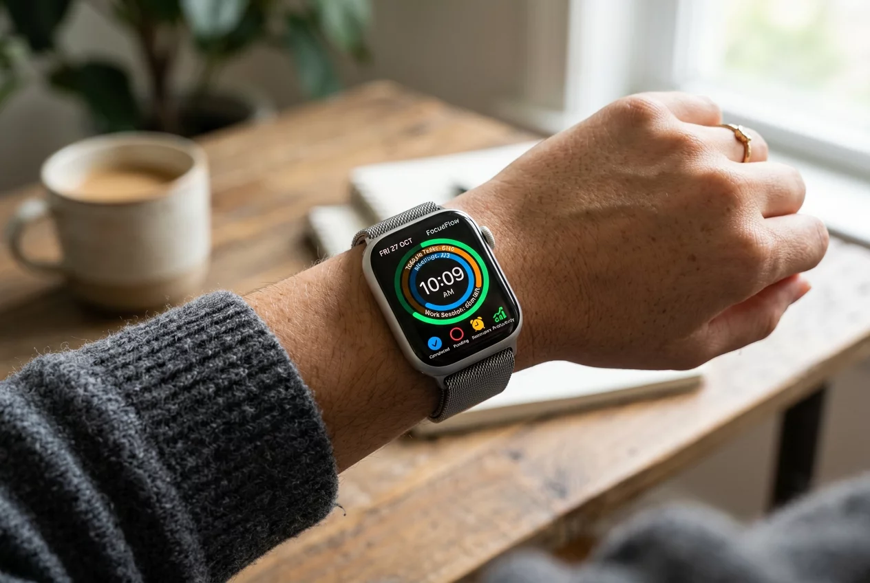 Interfejs aplikacji na smartwatch
